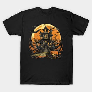 Spooky Halloween Haunted House // V3 T-Shirt